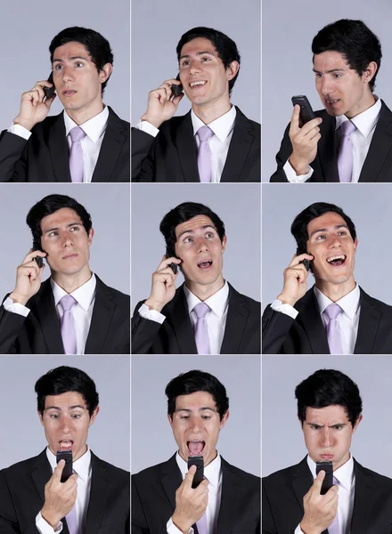 携帯電話で話している実業家式 — ストック写真
