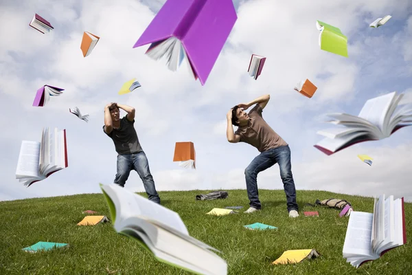 stock image Rain of books