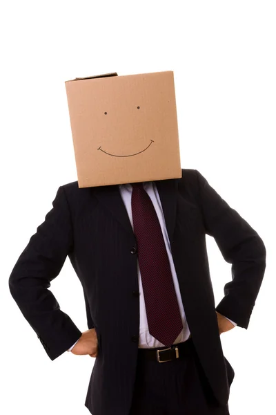 Cardboard businessman — Stock Photo, Image