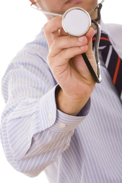 Stetoskop i läkare handen — Stockfoto