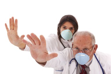 Team doctors with a mask clipart