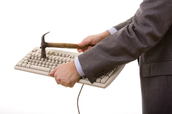 Destruindo o teclado — Fotografia de Stock