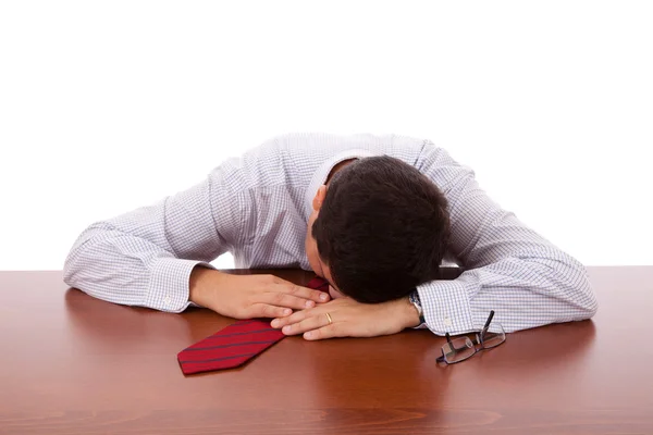 Üzletember alszik az irodai — Stock Fotó