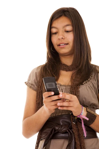 Teenager sms addiction — Stock Photo, Image
