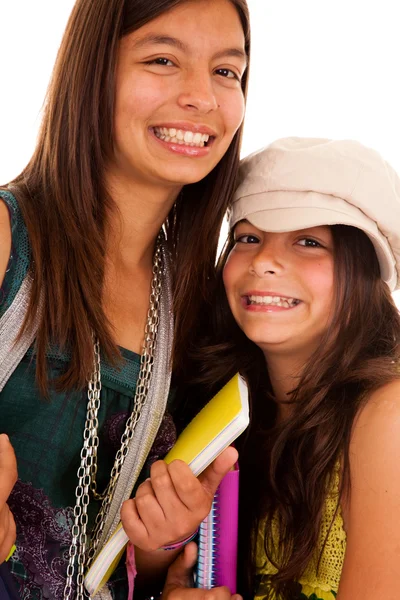 Две молодые студенческие сестры — стоковое фото
