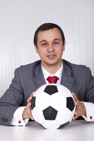 Soccer manager at the office — Stock Photo, Image