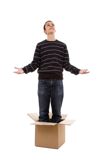 Praying inside the box — Stock Photo, Image