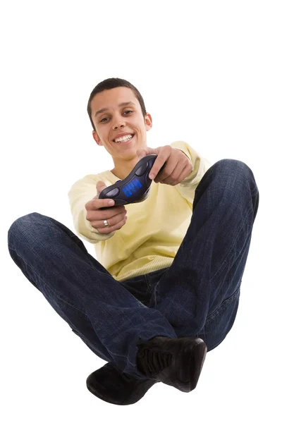 Playing with a joypad — Stock Photo, Image