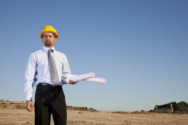 Engineer at the construction site — Stock Photo, Image