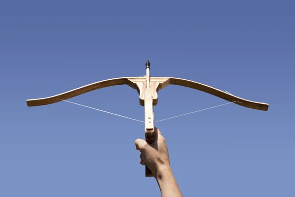 Crossbow aiming to the sky — Stock Photo, Image