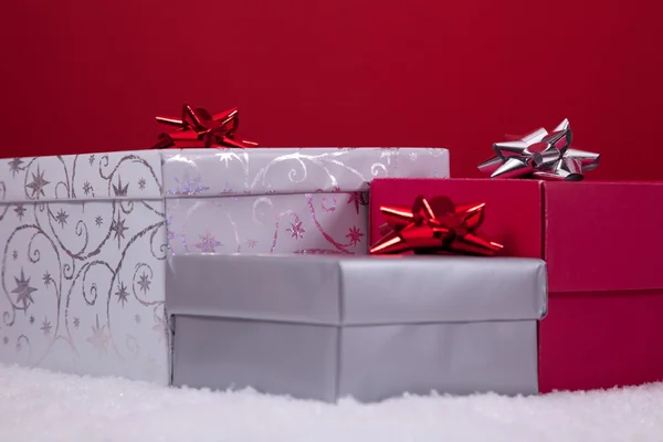 Üç Noel hediyeleri — Stok fotoğraf