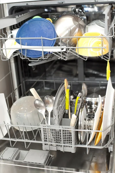 stock image Dirty dishes in the dishwasher