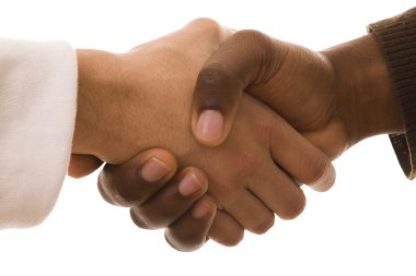 Multirracial handshake clipart