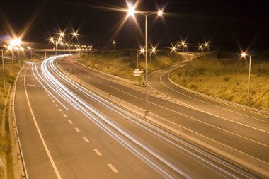 Highway at night clipart