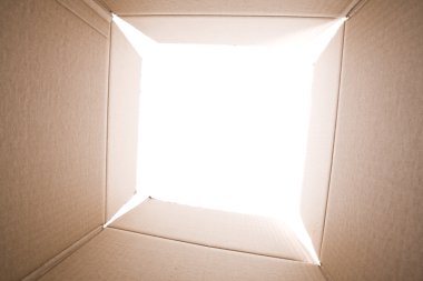 Inside the cardboard box clipart