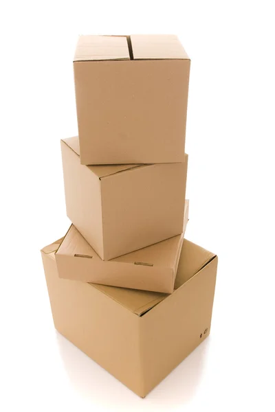 Pacchi scatola di cartone — Foto Stock