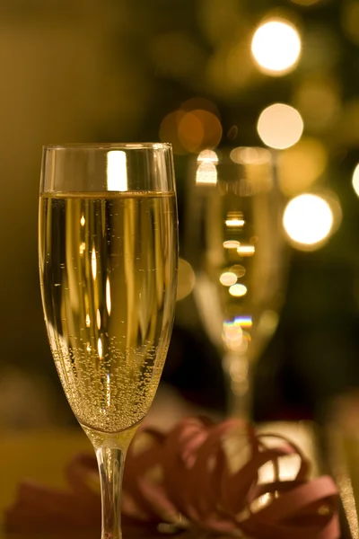 Champagne met Kerstmis — Stockfoto