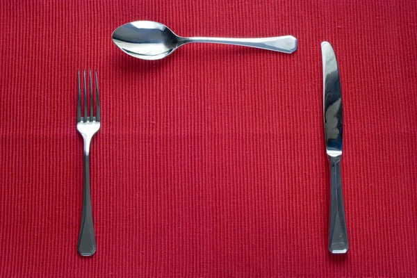 Fourchette, couteau et cuillère — Photo