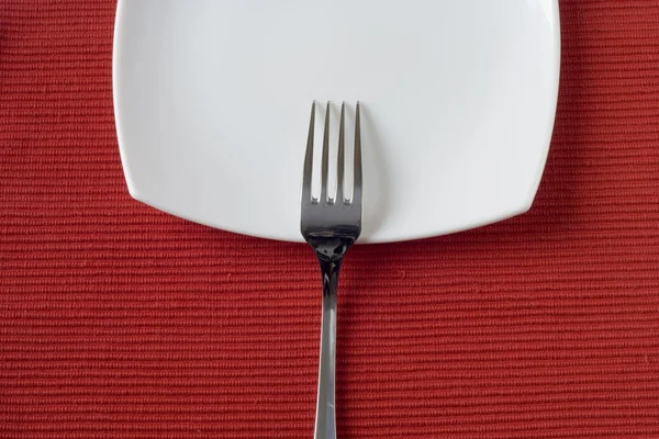 Tenedor y plato —  Fotos de Stock