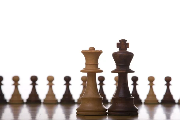 Rey y reina pieza de ajedrez — Foto de Stock