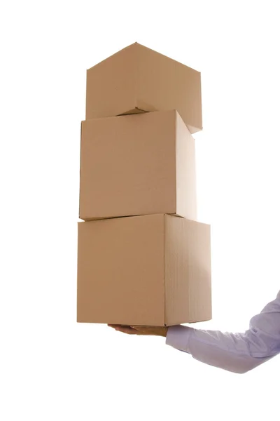Pile of package parcels — Stock Photo, Image
