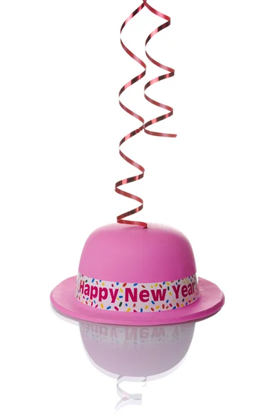 Chapéu de ano novo rosa — Fotografia de Stock