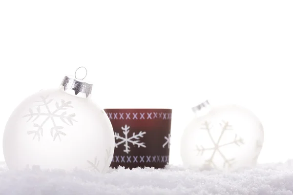 พื้นหลังสีขาวคริสต์มาส — ภาพถ่ายสต็อก
