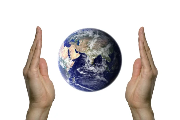 Jorden mellan två händer 3 — Stockfoto