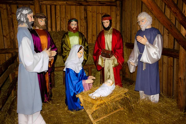 Scéna představující narození Ježíše Stock Fotografie