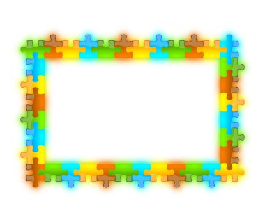 Color, glossy, brilliant and jazzy puzzle frame 12 x 8 clipart