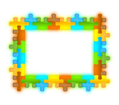 Color, glossy, brilliant and jazzy puzzle frame 6 x 8 clipart