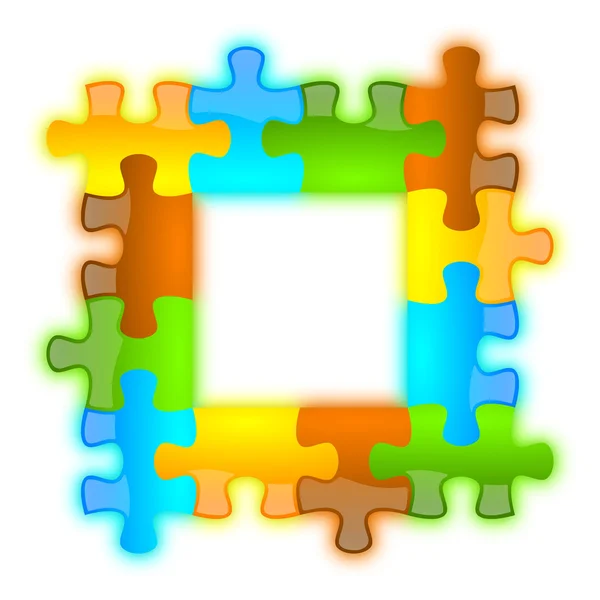 Kolor, połysk, genialny i jazzy puzzle ramka 4 x 4 — Zdjęcie stockowe