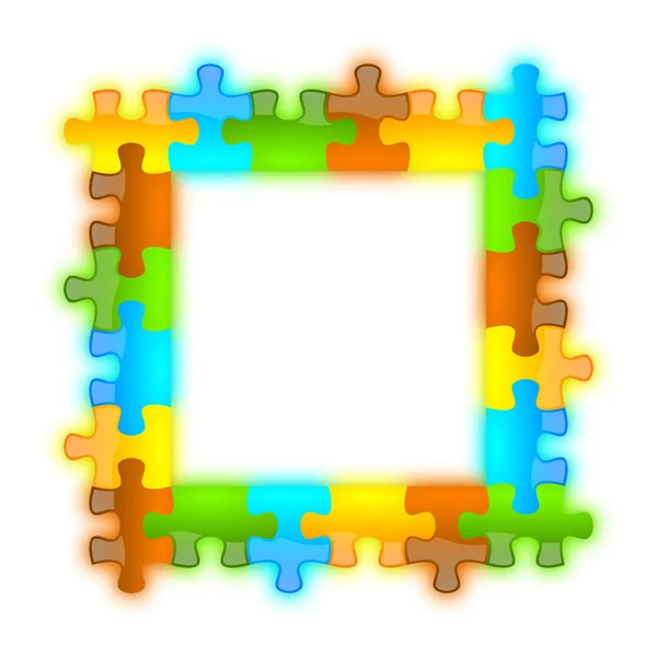 Color, glossy, brilliant and jazzy puzzle frame 6 x 6 — Stock Photo, Image