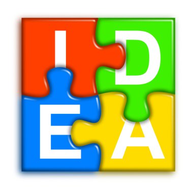 Combined multi-color puzzle - idea concept 2 clipart