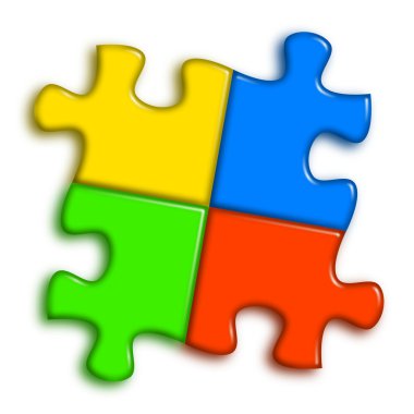 Combined multi-color puzzle clipart