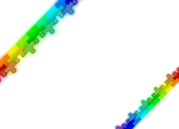 Kleur en glanzende puzzel regenboog achtergrond — Stockfoto