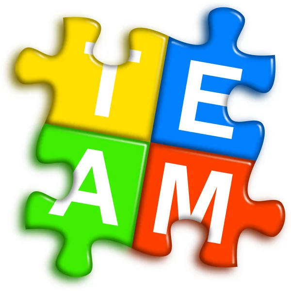 Combined multi-color puzzle - team concept — Stock Photo, Image