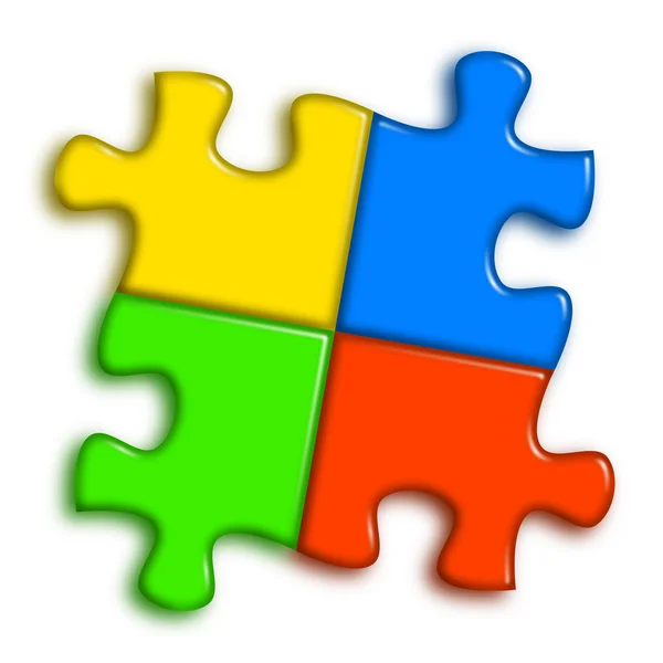 Kombiniertes Mehrfarbenpuzzle — Stockfoto