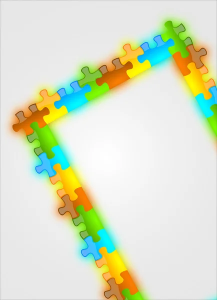 Colore e lucido puzzle cornice sfondo — Foto Stock