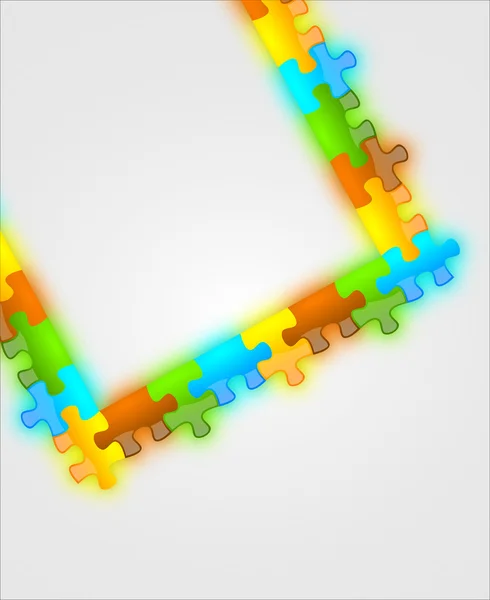 Colore e lucido puzzle cornice sfondo — Foto Stock