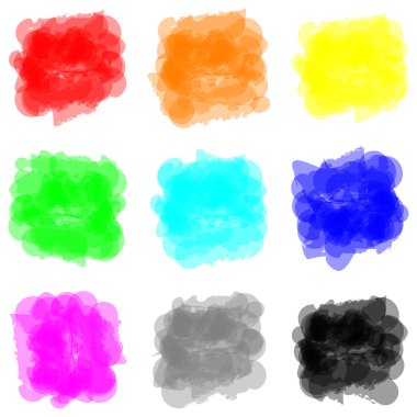 Color paint splat set clipart