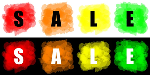 Set of colorful paint splat commerce sale concept — Stock Photo, Image