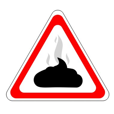 Poop warning sign clipart