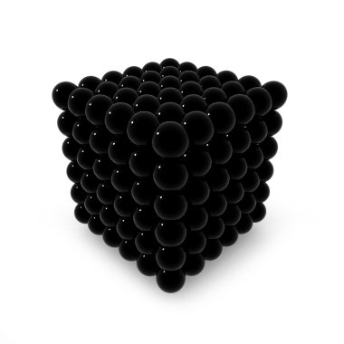 Black neocube isolated on white clipart