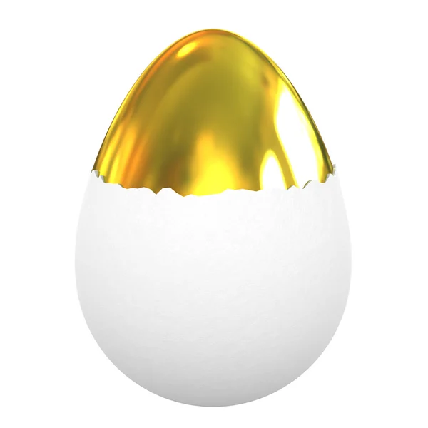 3D-gouden ei met gebroken shell
