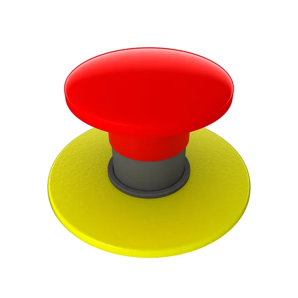 Botão vermelho isolado no branco — Fotografia de Stock