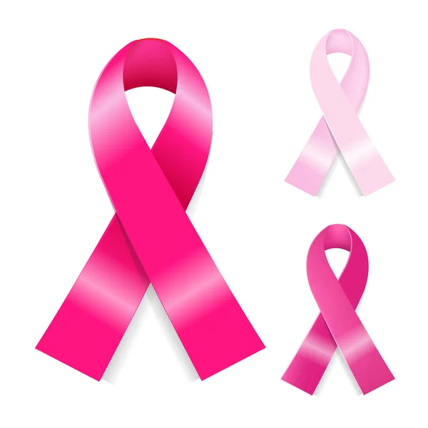 乳腺癌? 癌症丝带设置 — 图库矢量图片