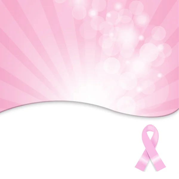 ピンク乳がんリボンの背景 — ストックベクタ