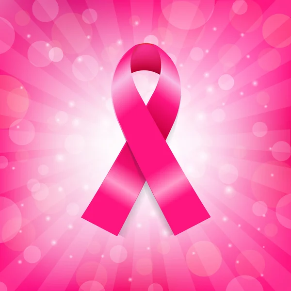 Banner mit rosa Brustkrebs-Schleife — Stockvektor
