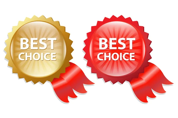 Best Choice Label With Ribbons — Stock Vector